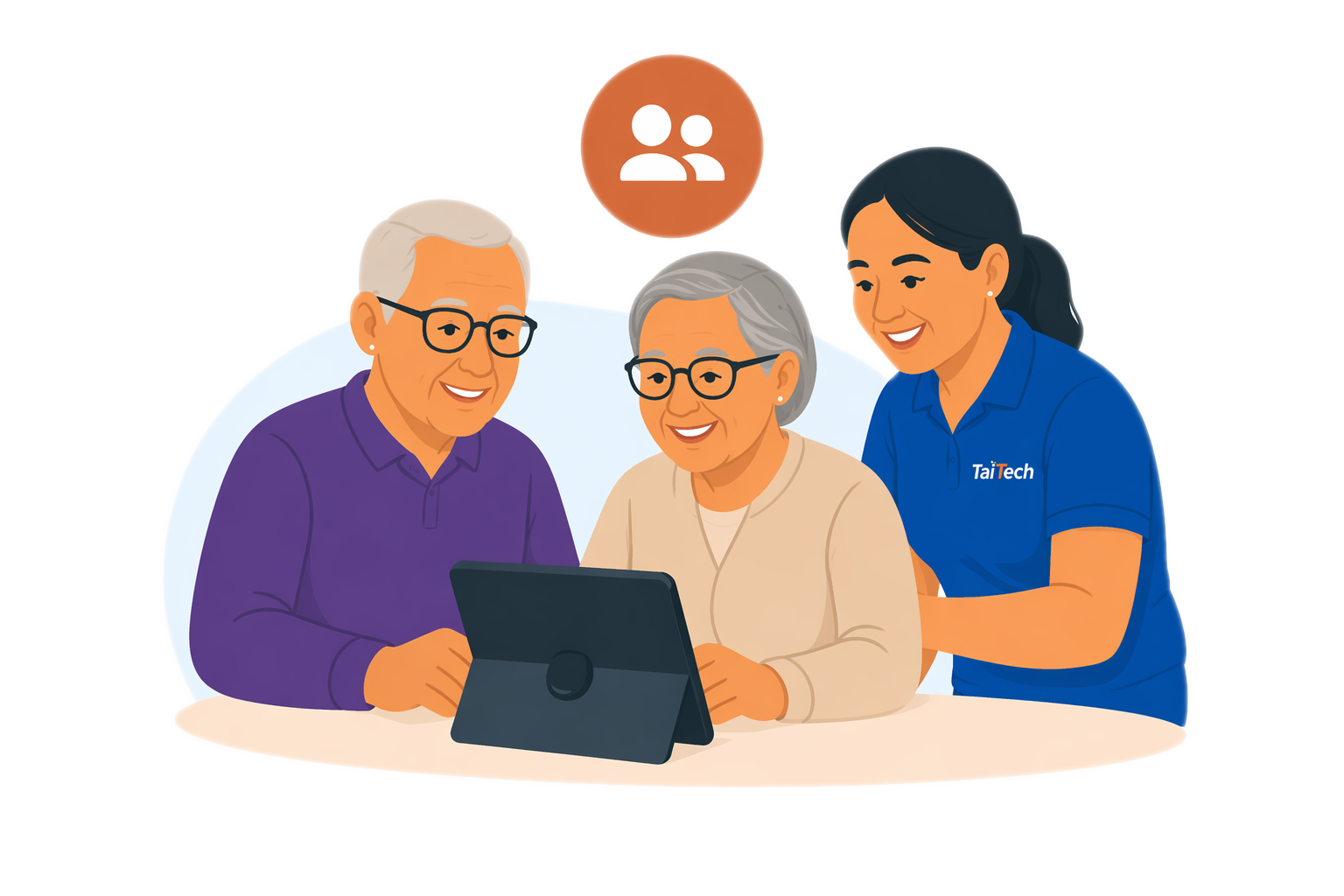 TaiTech facilitator supporting a small group learning session